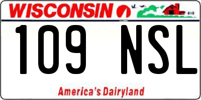 WI license plate 109NSL
