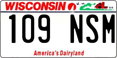 WI license plate 109NSM