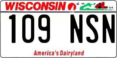 WI license plate 109NSN
