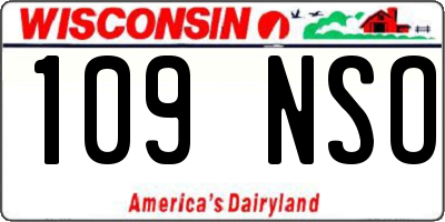 WI license plate 109NSO