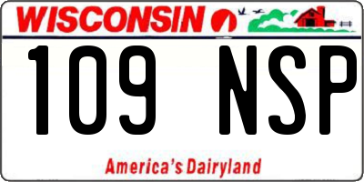 WI license plate 109NSP
