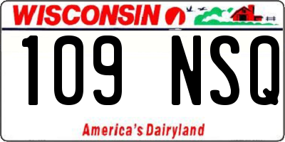 WI license plate 109NSQ