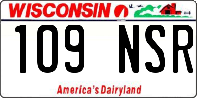 WI license plate 109NSR