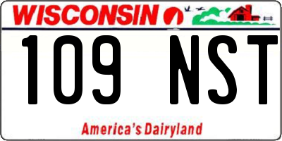 WI license plate 109NST