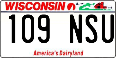 WI license plate 109NSU