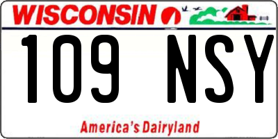 WI license plate 109NSY
