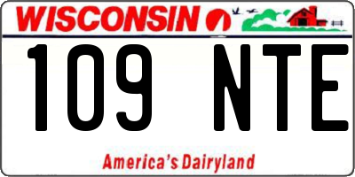 WI license plate 109NTE