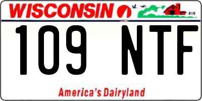WI license plate 109NTF