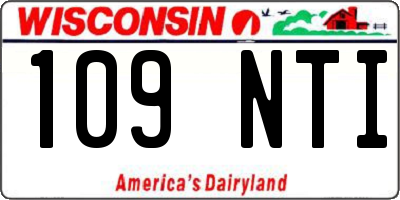 WI license plate 109NTI
