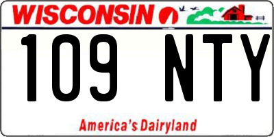 WI license plate 109NTY