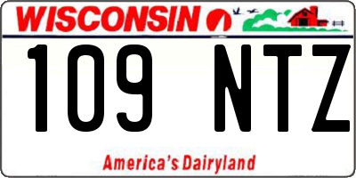WI license plate 109NTZ