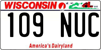 WI license plate 109NUC