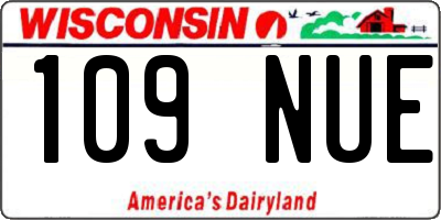 WI license plate 109NUE