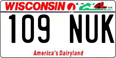 WI license plate 109NUK