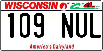 WI license plate 109NUL
