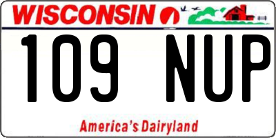 WI license plate 109NUP