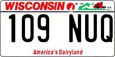 WI license plate 109NUQ