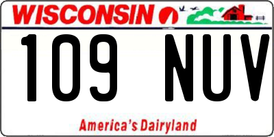 WI license plate 109NUV