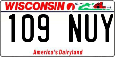 WI license plate 109NUY
