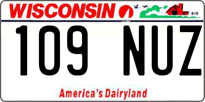 WI license plate 109NUZ