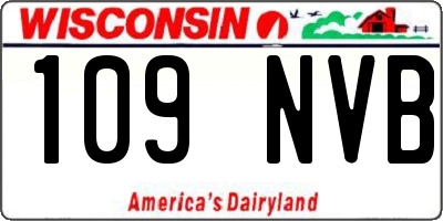 WI license plate 109NVB