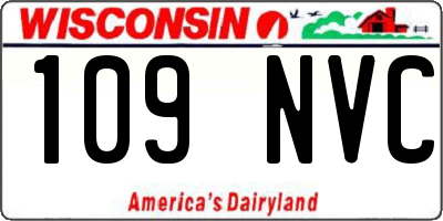 WI license plate 109NVC