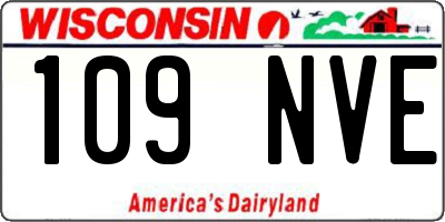 WI license plate 109NVE