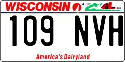 WI license plate 109NVH