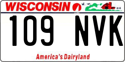 WI license plate 109NVK