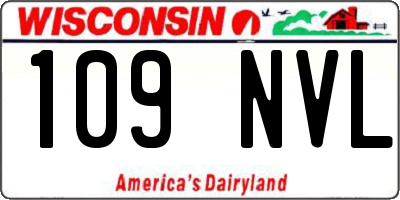WI license plate 109NVL