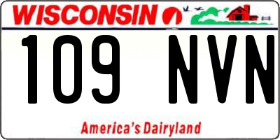 WI license plate 109NVN