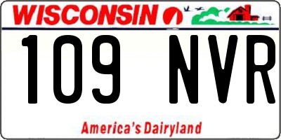 WI license plate 109NVR