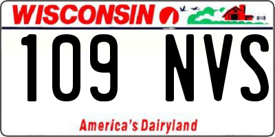 WI license plate 109NVS