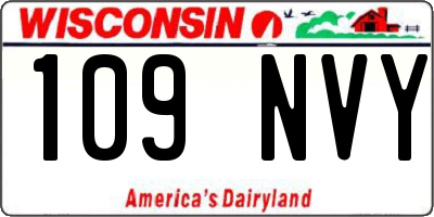 WI license plate 109NVY