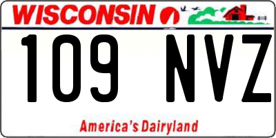 WI license plate 109NVZ