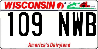 WI license plate 109NWB