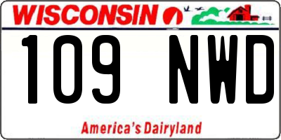 WI license plate 109NWD