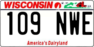 WI license plate 109NWE