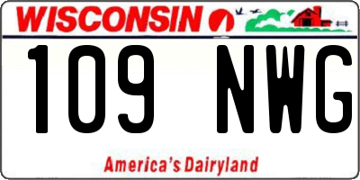 WI license plate 109NWG