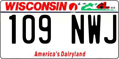 WI license plate 109NWJ
