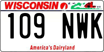 WI license plate 109NWK
