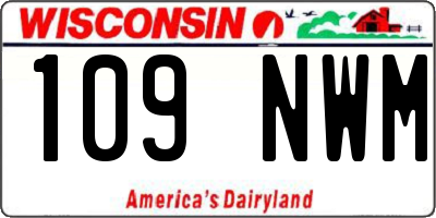 WI license plate 109NWM