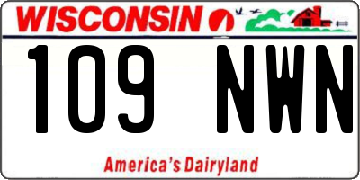WI license plate 109NWN