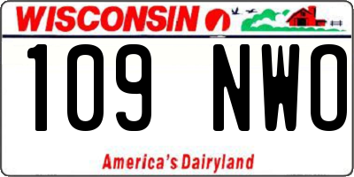 WI license plate 109NWO