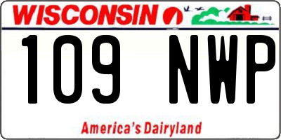 WI license plate 109NWP