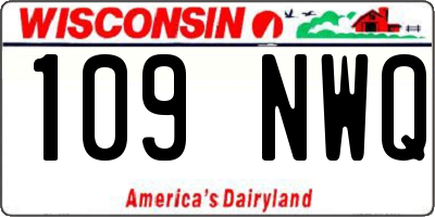 WI license plate 109NWQ