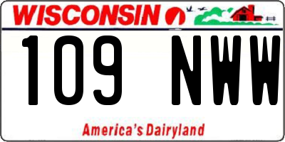 WI license plate 109NWW