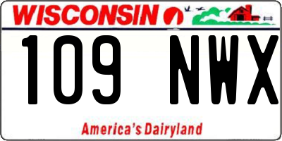 WI license plate 109NWX