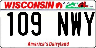 WI license plate 109NWY
