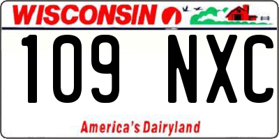 WI license plate 109NXC